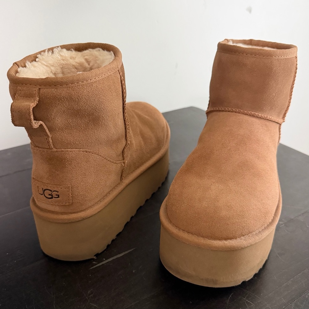 UGG Chestnut Platform Mini Boots